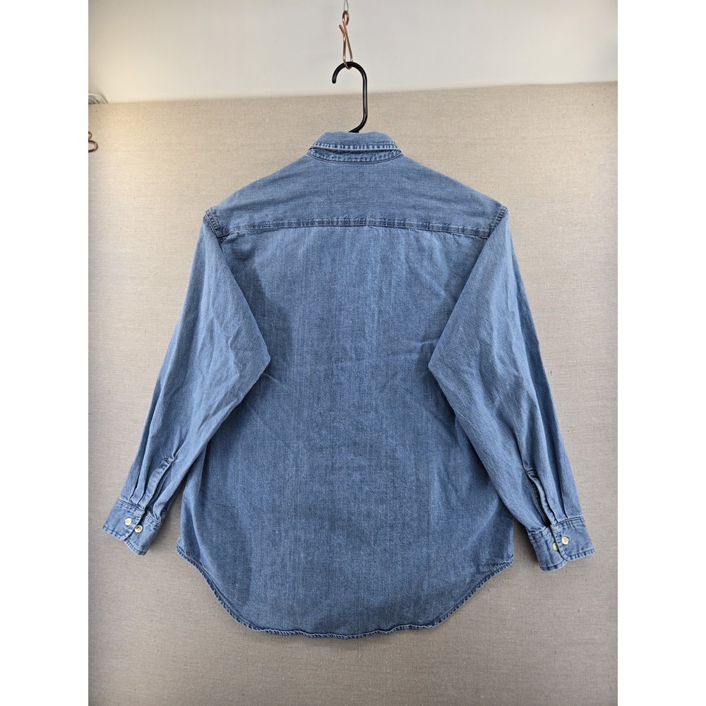 VTG Gap Blue Jeans Denim Shirt Mens Medium Blue Long Sleeve Button Down 90s - Picture 5 of 8